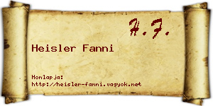Heisler Fanni névjegykártya